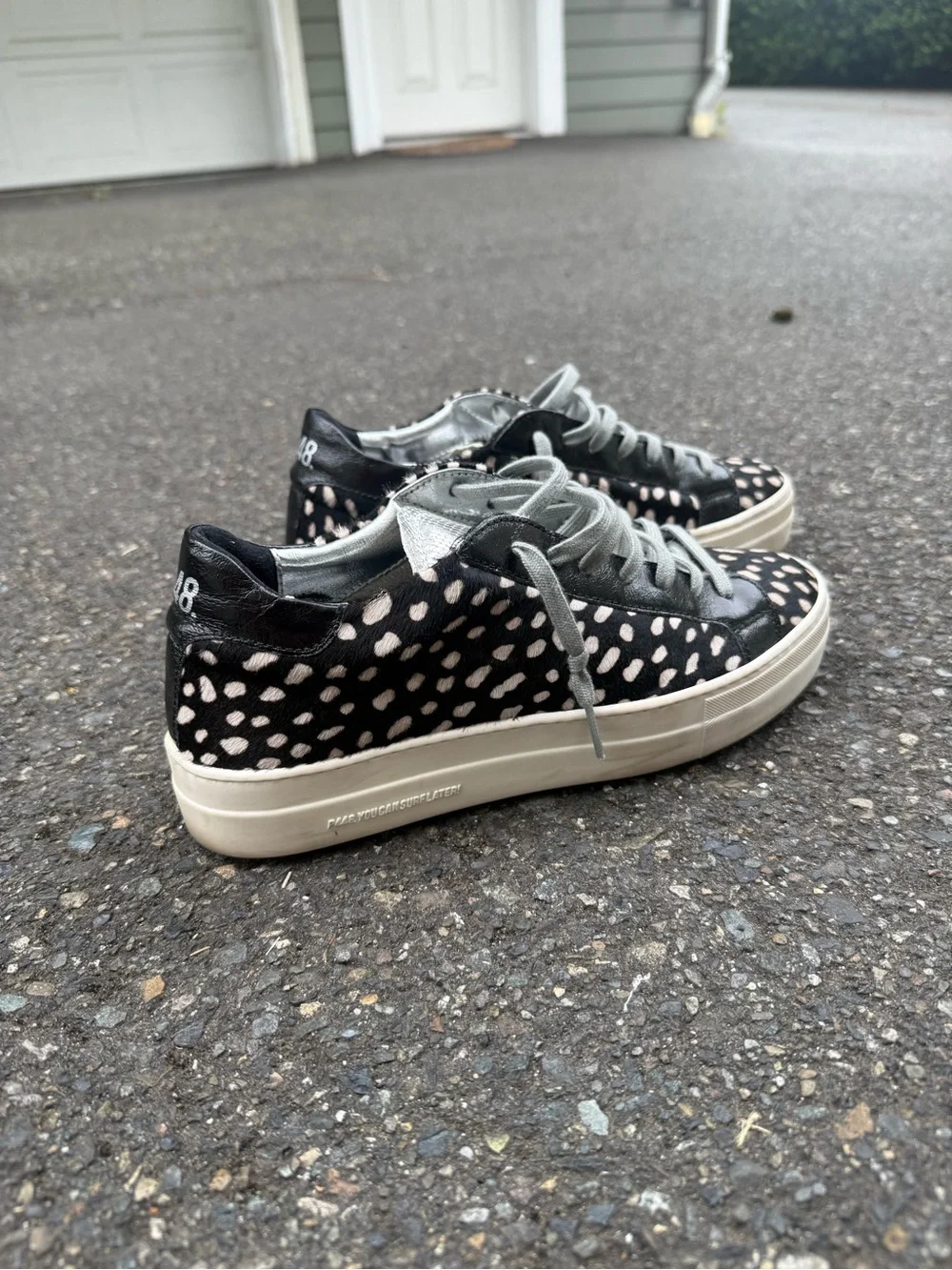 P448 Thea Genuine Calf Hair Platform Sneakers